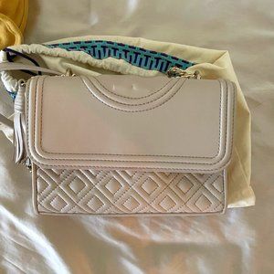 Tory Burch Fleming small Convertible Leather Shoulder Bag bedrock color